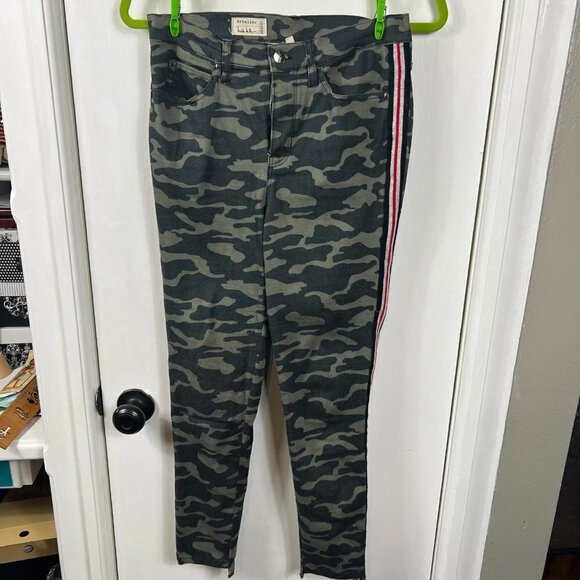 Nicole Miller Camouflage Cropped Skinny Denim Pants with Side Stripes Size 27 - Picture 4 of 11